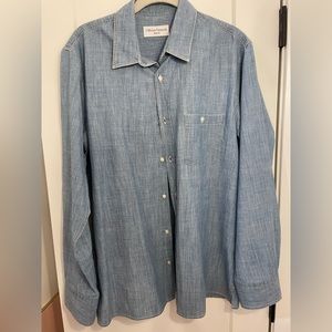 Officine General jean button up shirt, size L